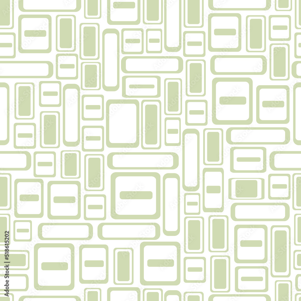 Green square and rectangle shapes simple seamless fabric design minimal pattern Green square and rectangle shapes simple seamless fabric design minimal pattern