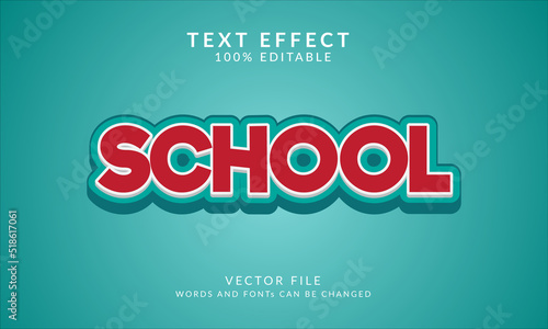 School 3D Vector Text Effect Fully Editable High Quality 