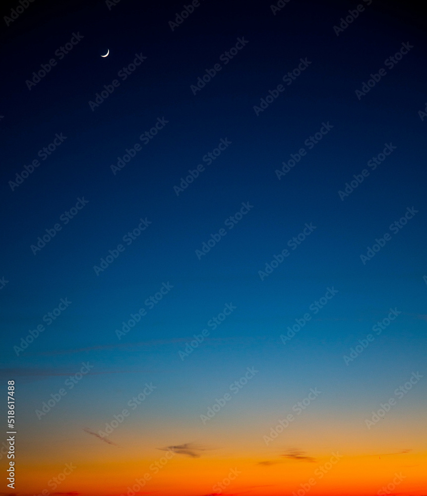  Beautiful sunset with moon