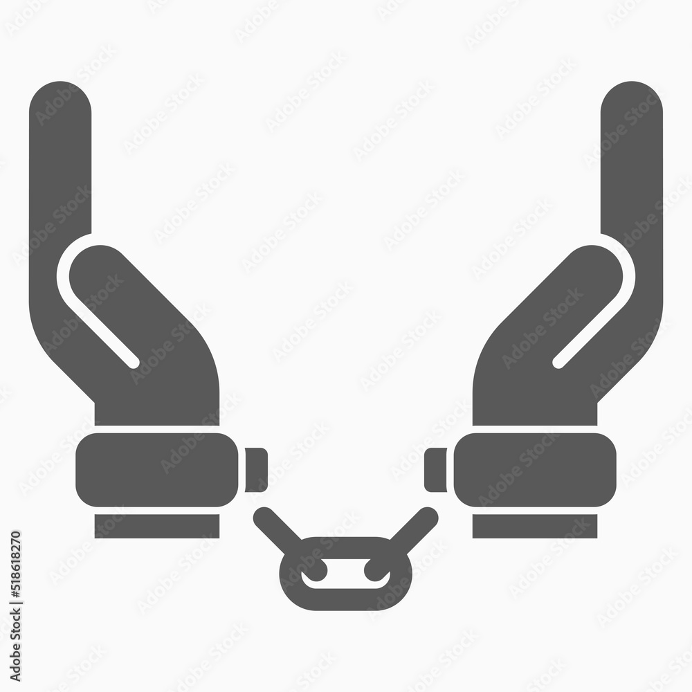 Handcuffs icon, manacles vector, shackles illustration Stock Vector