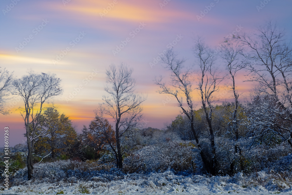 Autumn landscape in Wisconsin, Midwest USA,