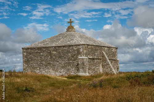 St. Aldhelm's Chapel, a historical square stone chapel in Swanage, Dorset photo