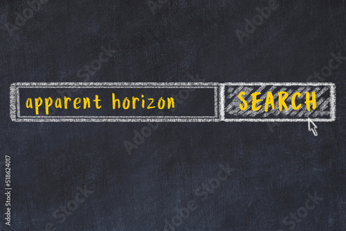 Obraz na plátně Chalk sketch of browser window with search form and inscription apparent horizon