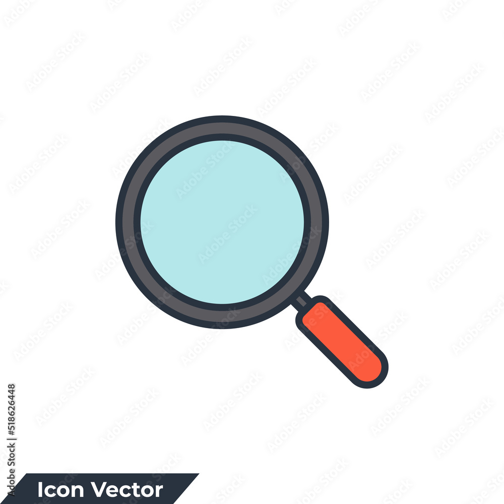 search icon logo vector illustration. Magnifying glass symbol template for graphic and web design collection search icon logo vector illustration. Magnifying glass symbol template for graphic and web design collection