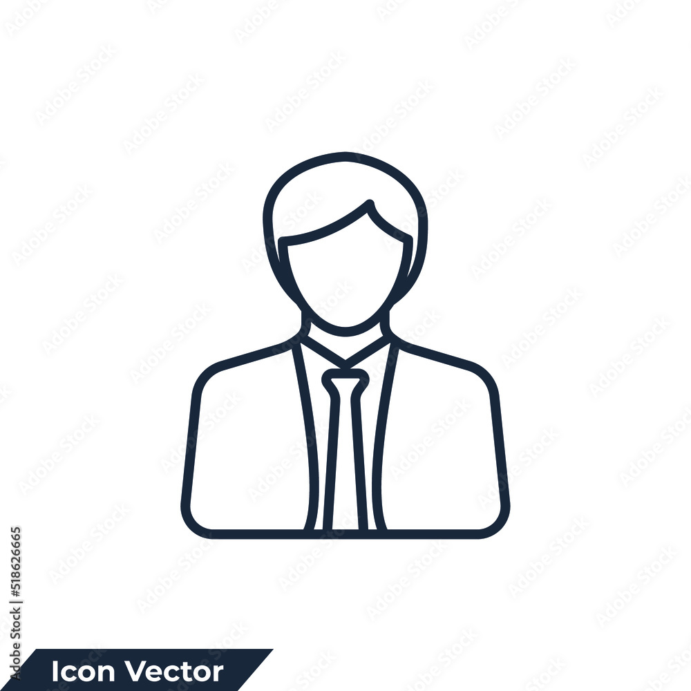 businessman icon logo vector illustration. User symbol template for graphic and web design collection