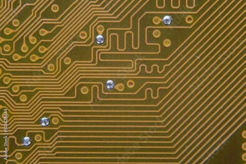 microprocessor on the background of the microcircuit of the motherboard.
