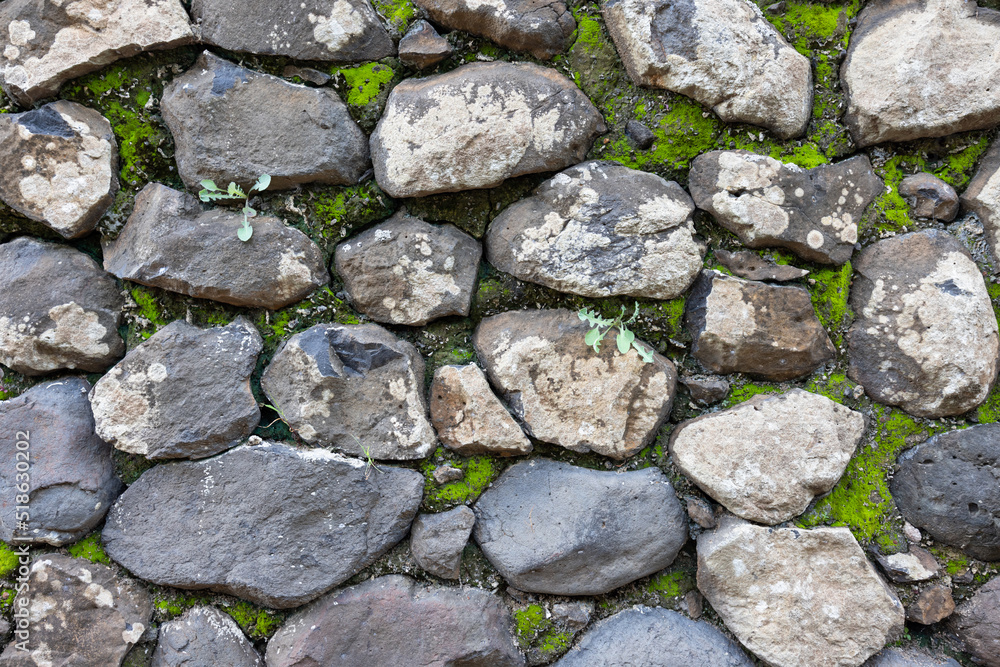 Rock stone wall at outdoor