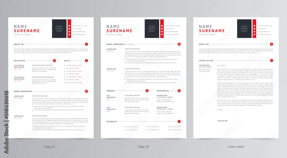 Modern Resume or CV and Cover Letter Template