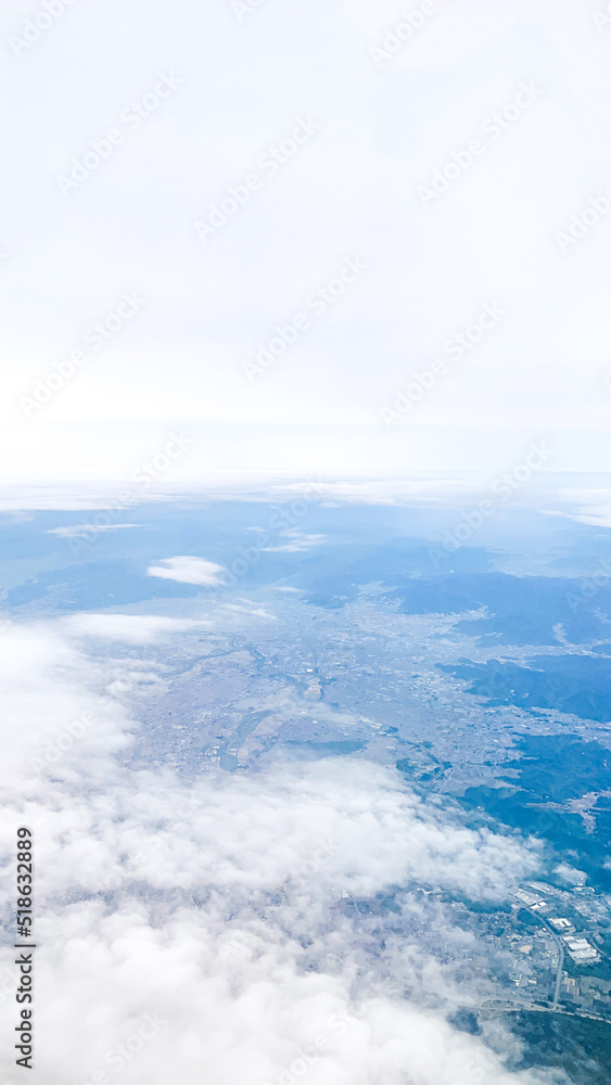 上空から陸地を撮影した航空写真