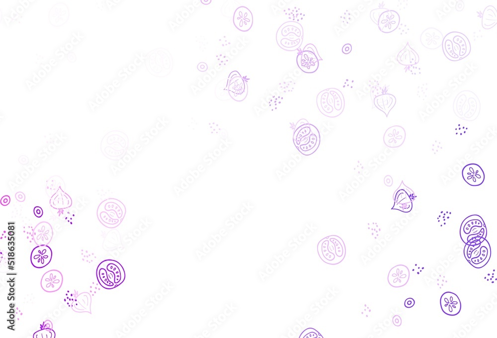 Light Purple, Pink vector background with tasty food.