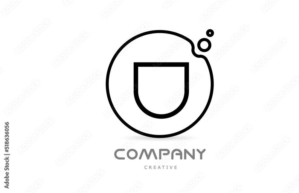 geometric letter U alphabet logo icon with circle and bubbles. Creative template for business and company geometric letter U alphabet logo icon with circle and bubbles. Creative template for business and company