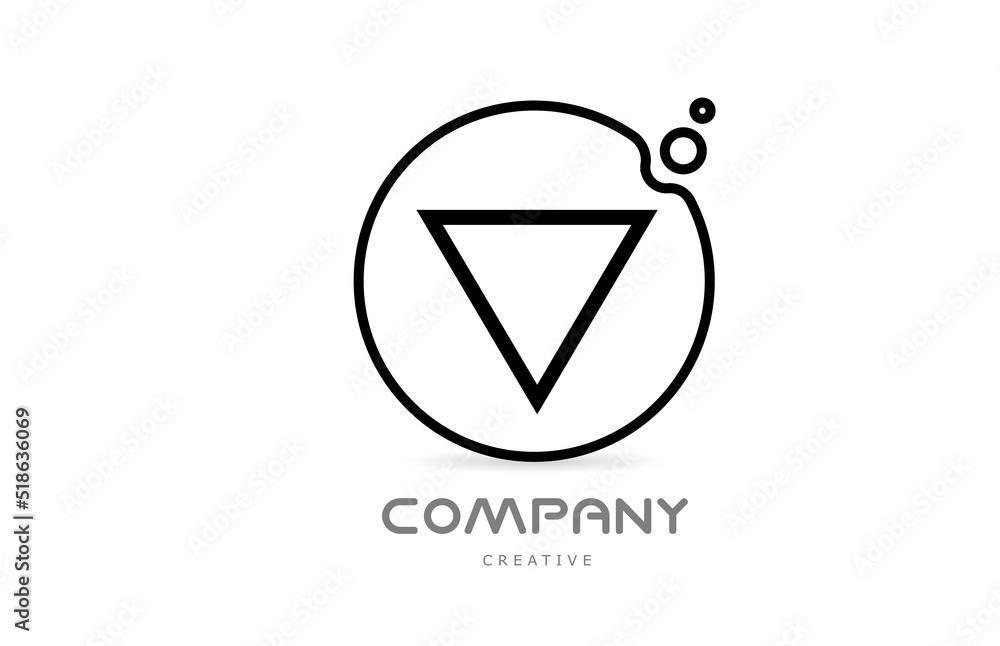 geometric letter V alphabet logo icon with circle and bubbles. Creative template for business and company geometric letter V alphabet logo icon with circle and bubbles. Creative template for business and company