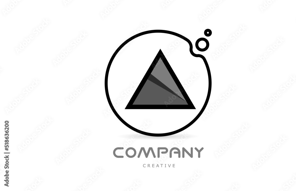 Fototapeta premium A black and white geometric alphabet letter logo icon with circle. Creative template for company and business