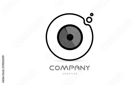 O black and white geometric alphabet letter logo icon with circle. Creative template for company and business