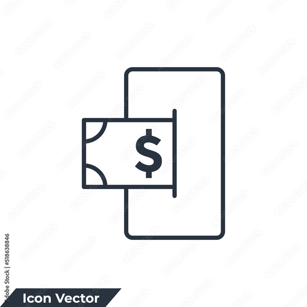 mobile banking icon logo vector illustration. Mobile transfer money symbol template for graphic and web design collection mobile banking icon logo vector illustration. Mobile transfer money symbol template for graphic and web design collection
