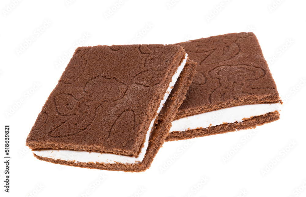 biscuit with milk cheese cream isolated biscuit with milk cheese cream isolated
