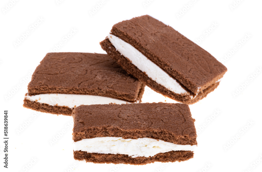 biscuit with milk cheese cream isolated biscuit with milk cheese cream isolated