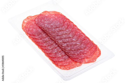 sliced sausage isolated