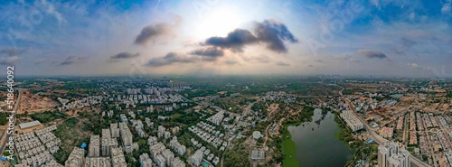 Obraz na plátně Aerial panoramic view of the Hyderabad in Telangana state
