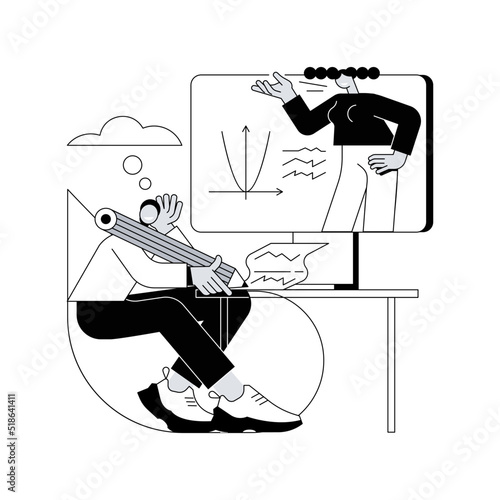 Online school platform abstract concept vector illustration. Homeschooling in covid-2019 qarantine, online education platform, digital classes, virtual courses, LMS for school abstract metaphor.