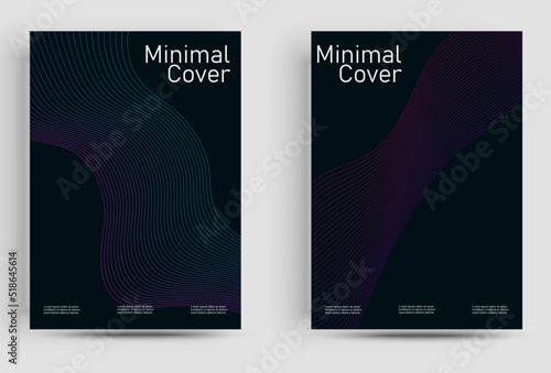 Artistic covers design. Cover design template set with abstract lines modern different color gradient style. Great for fashionable abstract cover, banner, poster, booklet. 