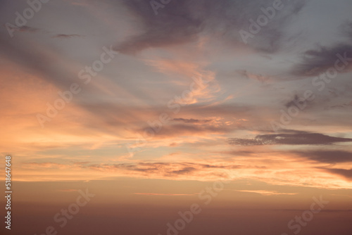 Summer blue and orange sky