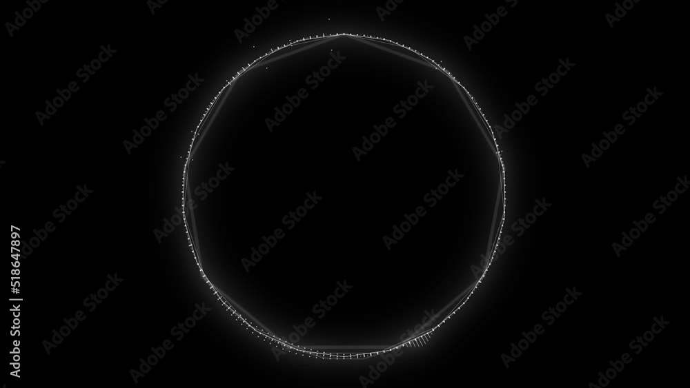 Abstract white audio ring equalizer on a black background. Abstract white audio ring equalizer on a black background.