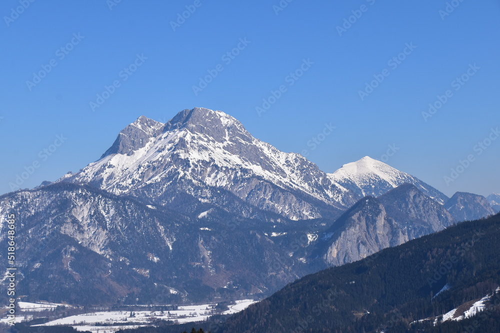 Großer Buchstein, Gesäuse. Steiermark, Tamischbachturm in Hintergrund