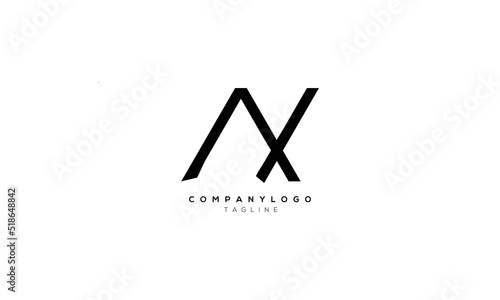 AX XA Abstract initial monogram letter alphabet logo design