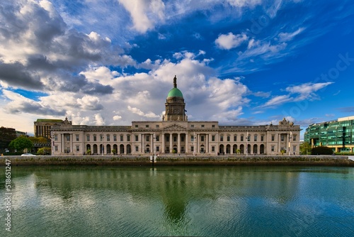 Beautiful shot of The Custom House (Teach an Chustaim) in Dublin, Ireland photo