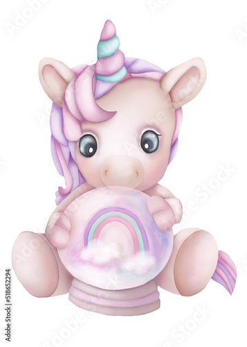 Funny baby unicorn. Toy unicorn for girl © Мария Кучерук