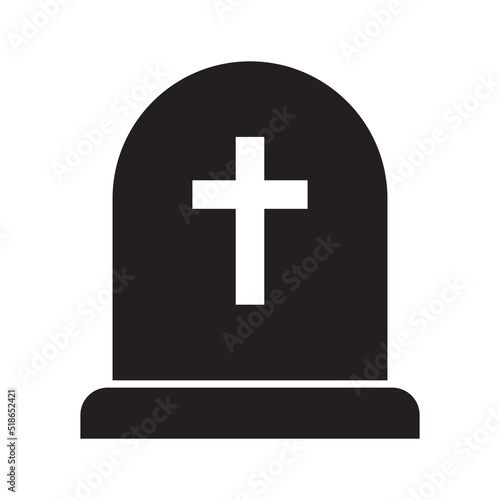Tombstone icon. Rip grave icon vector.
