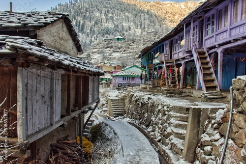 Old wooden house in Tosh Parvati Valley, Himachal Pradesh