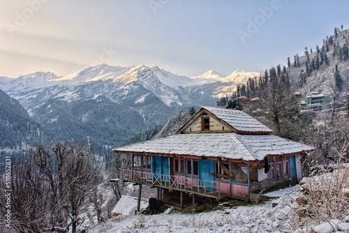 Old wooden house in Tosh Parvati Valley, Himachal Pradesh