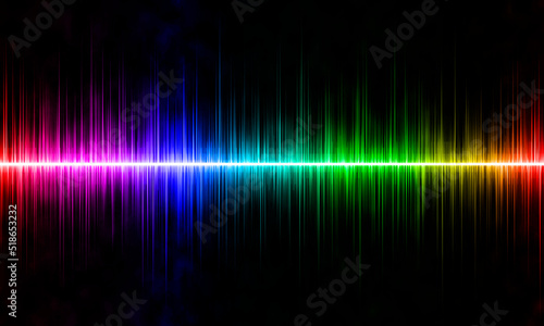 Sound waves of oscillating light. Abstract equalizer background