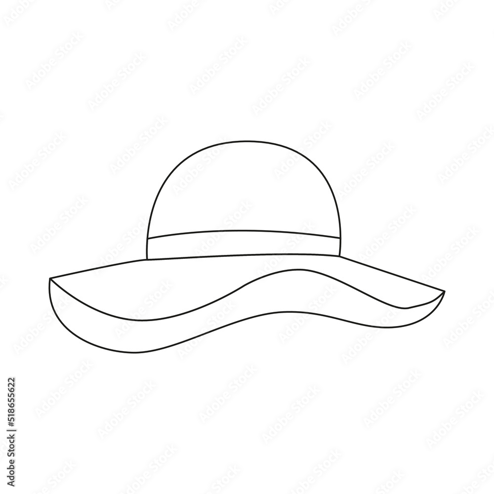 Hat outline, great design for any purposes. a awesome looking cap line.Cartoon style Hat outline, great design for any purposes. a awesome looking cap line.Cartoon style