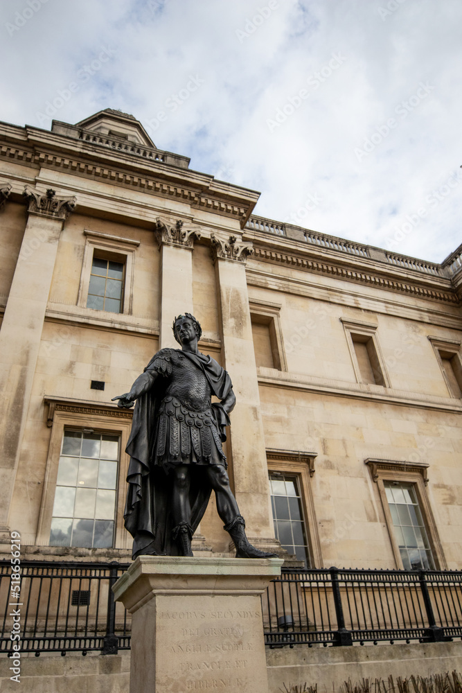 Statue of James II, National Gallery, Trafalgar Square, London United Kingdom