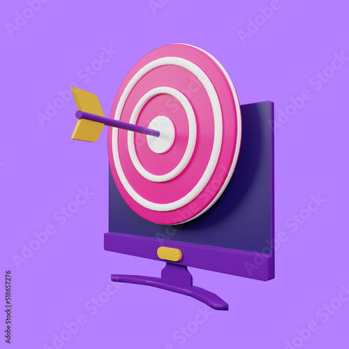 Target 3D Icon Illustration for your website, user interface, and presentation. 3D render Illustration.