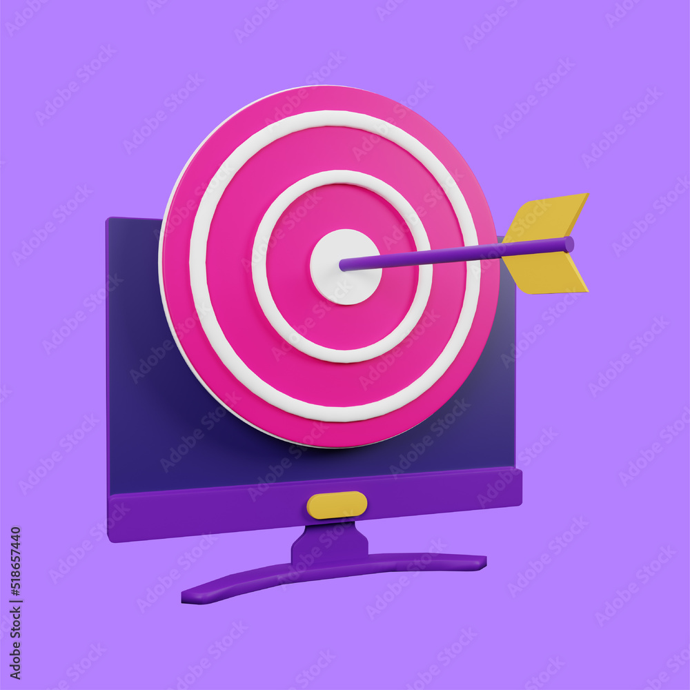 Target 3D Icon Illustration for your website, user interface, and presentation. 3D render Illustration. Target 3D Icon Illustration for your website, user interface, and presentation. 3D render Illustration.