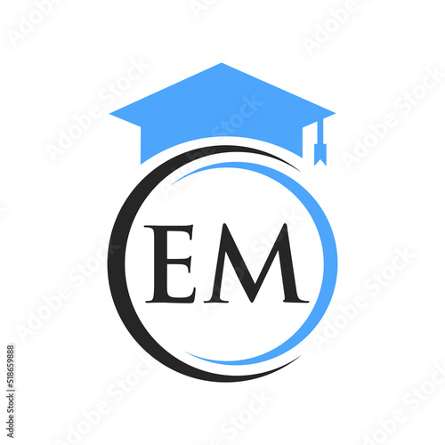Wallpaper Mural Letter EM Education Logo Concept With Educational Graduation Hat Vector Template Torontodigital.ca
