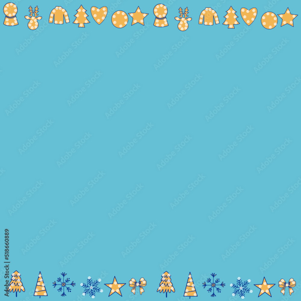 gingerbread christmas,man,magic ball,christmas tree,snowflakes,deer,serce,santa moro,mitten,gift box,feather,snowman,frame, illustration, vector, postcard, christmas, design,decoration, holiday, art, 