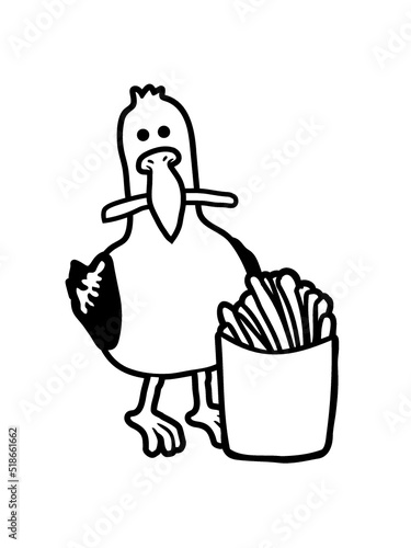 Geklaute Pommes glückliche Möwe 
