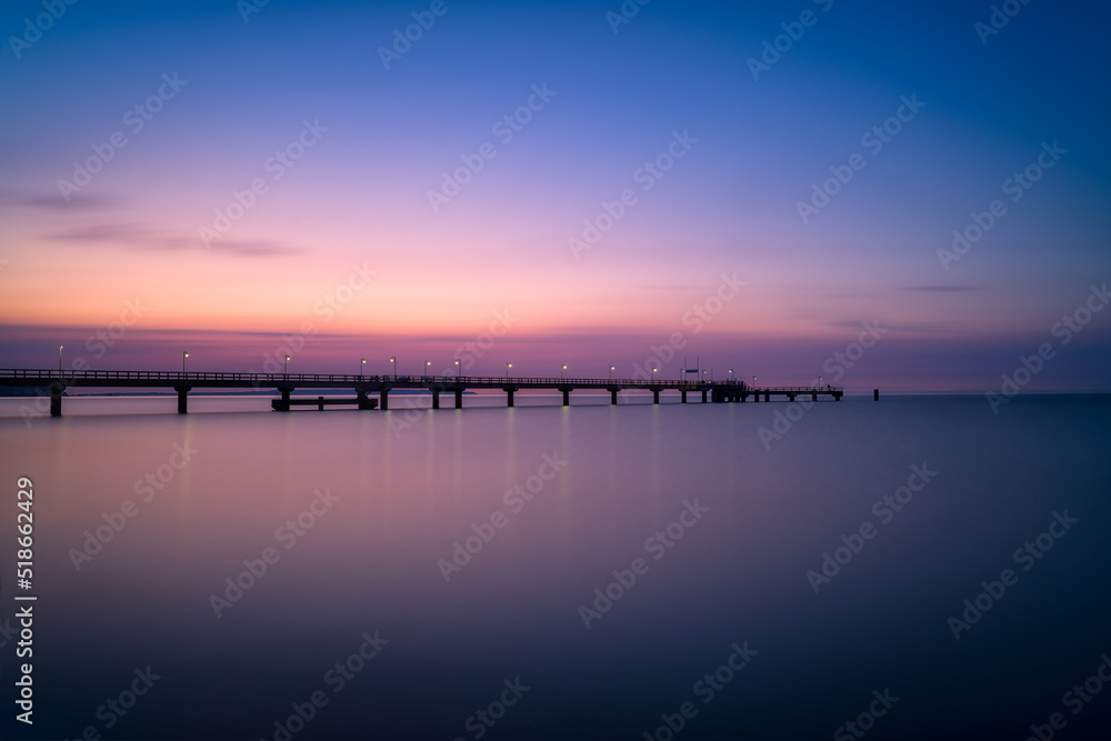 pier at the Baltic Sea at sunset