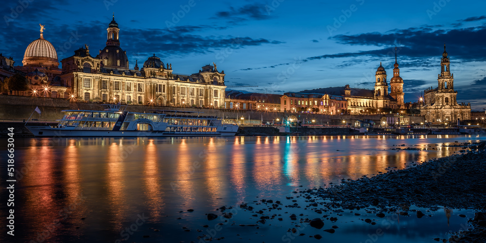old town with elbe river in Dresden