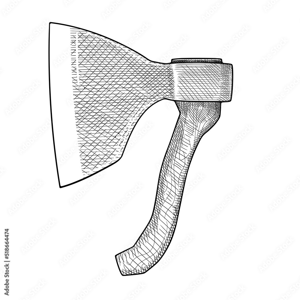 splitting axe Garden Tool Cartoon Retro Drawing :: Behance
