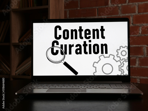 Content curation is shown using the text photo