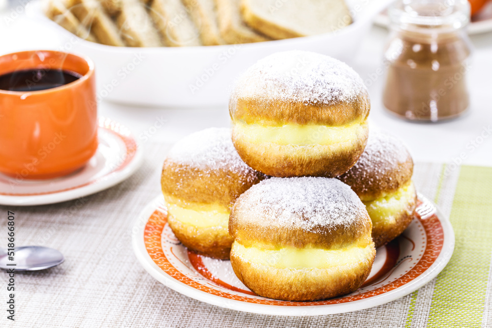 Berliner donuts, typical sweet from Germany, or 