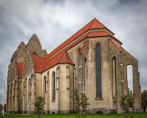 Exterior of Grundtvig's Church in Copenhagen, Denmark photo