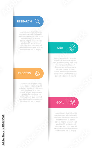 Vertical infographic design with icons and 4 options or steps. Thin line. Infographics business concept. Can be used for info graphics, flow charts, presentations, mobile web sites, printed materials.