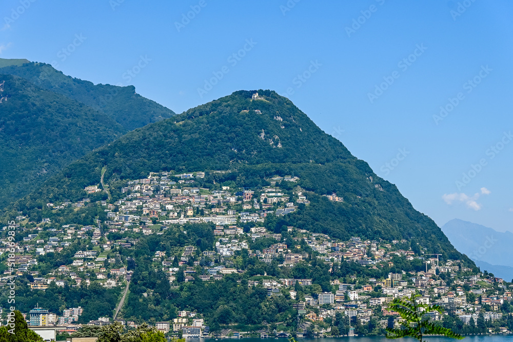 Lugano, Luganersee, See, Seeufer, Monte Brè, Castagnola, Aussichtsberg, Wanderweg, Stadt, Sommer, Tessin, Schweiz